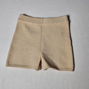 Balm Wears Tan Knit Shorts High Waisted Ribbed Beige Lounge Shorts Small